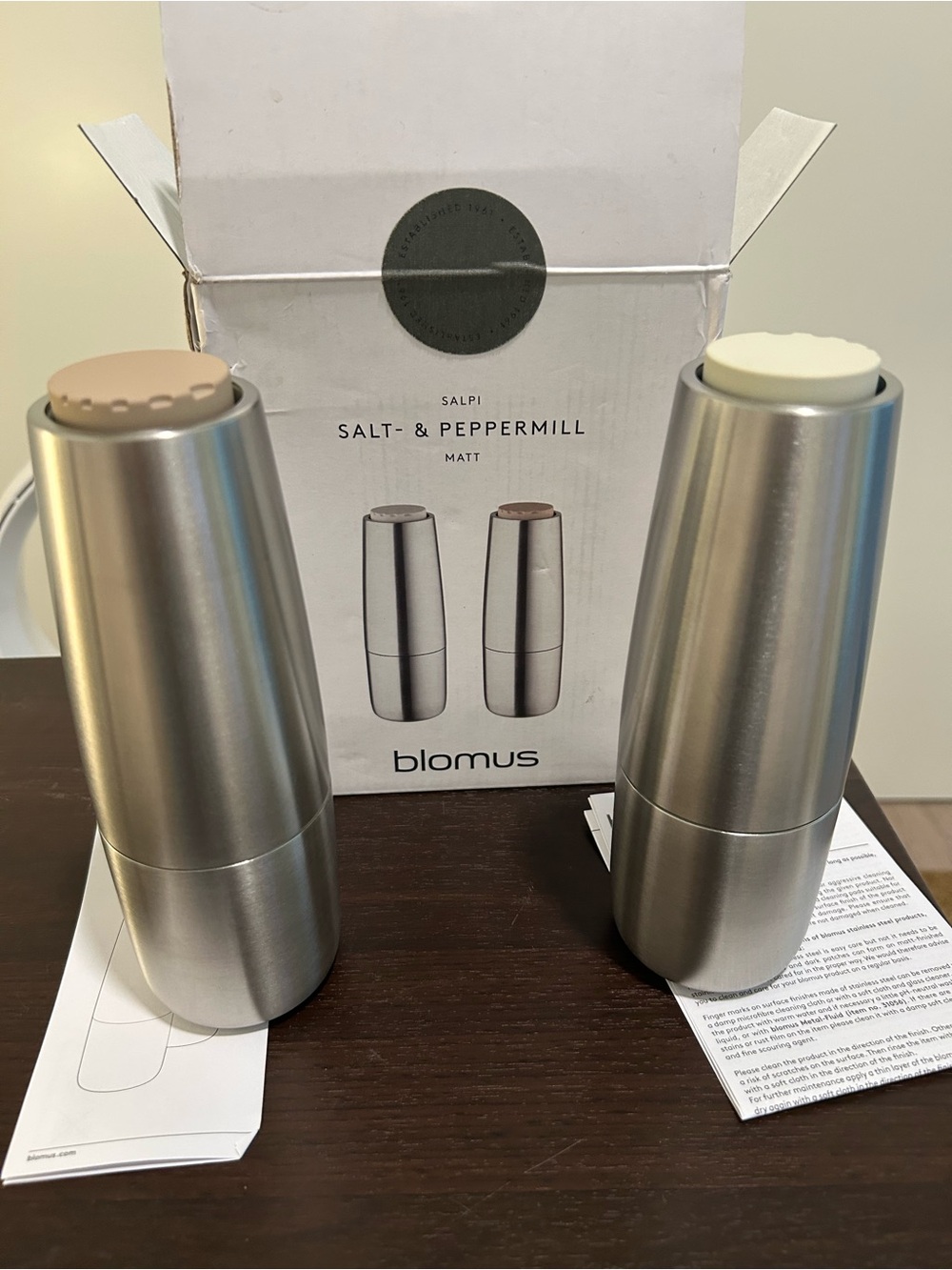 Salpi Matt Salt & Pepper Mill Set - Stainless Steel By Blomus
